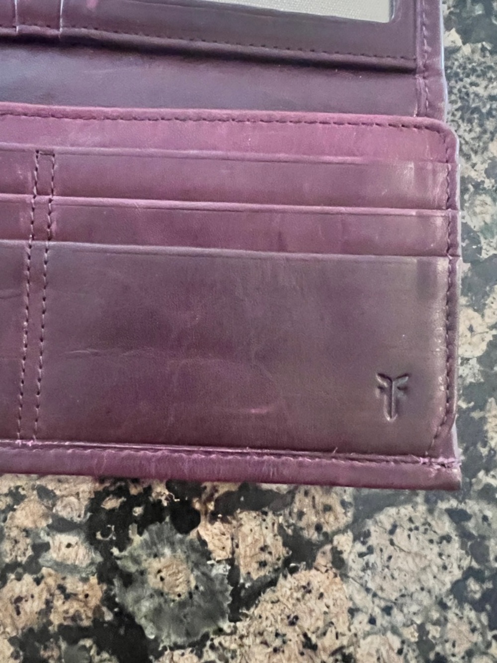 Frye Plum Leather Trifold Wallet - Picture 4 of 7